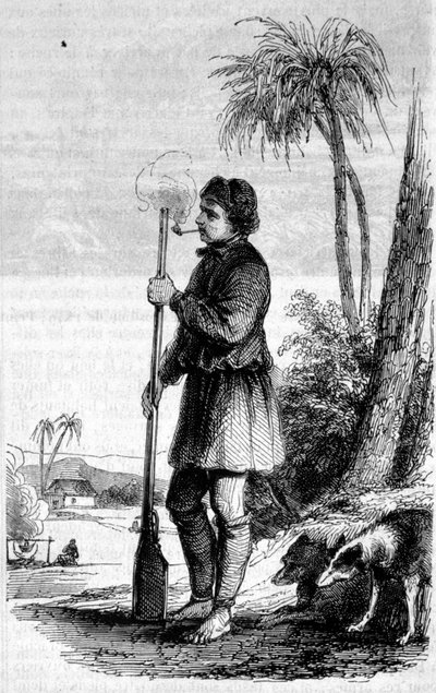 Rappresentazione di un bucaniere a Santo Domingo nel XVII secolo da Unknown artist