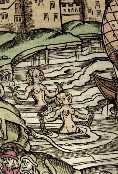 Rappresentazione delle sirene. Incisione del XVI secolo da Unknown artist