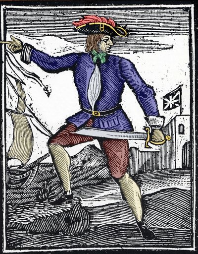 Rappresentazione del pirata Howell Davis, attivo intorno al 1718-1719. da Unknown artist
