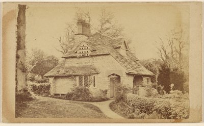 Residenza di Thomas Roberts a Wodenethe Fish Kill on Hudson N.Y. [vista esterna del Rose Cottage, Blaise Hamlet]. da Unknown artist