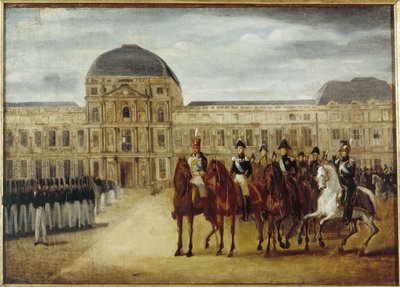 Rassegna davanti al Château des Tuileries, circa 1820. Attuale 1° arrondissement, tra il 1815 e il 1825 da Unknown artist