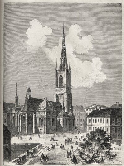 Chiesa di Riddarholmen - La Chiesa di Riddarholm a Stoccolma - 1866 da Unknown artist
