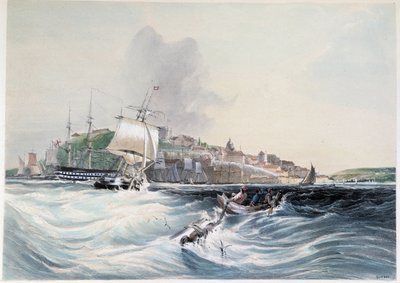 Mare agitato e vista di Quebec - in "Smith