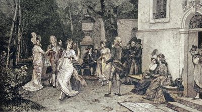 Festa rurale, musicisti che suonano per la danza da Unknown artist