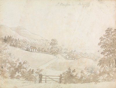 Paesaggio rurale con casa, Isola di Wight da Unknown artist