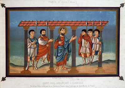 San Paolo che proclama il Vangelo - da una Bibbia scritta per il re Carlo il Calvo nell