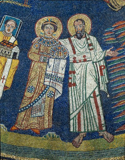 Santa Prassede e San Paolo (dettaglio) da Unknown artist