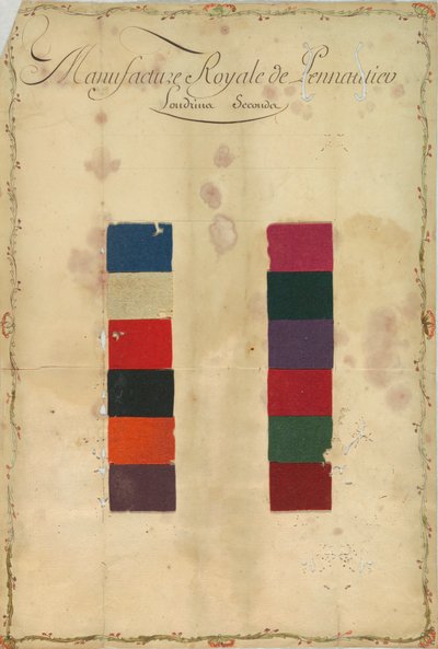Foglio campione da Unknown artist
