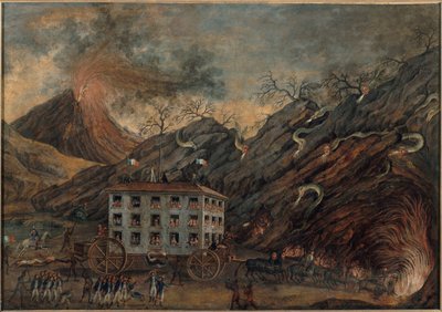 Allegoria satirica di una discesa agli inferi, tra il 1701 e il 1800 (olio su tela) da Unknown artist