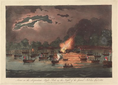Scena sul Serpentine, Hyde Park nella Notte del Gran Giubileo, 1 Agosto 1814 da Unknown artist
