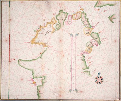 Carta nautica della costa nord dell