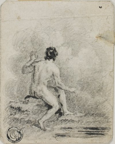 Nudo maschile seduto da Unknown artist