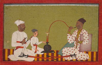 Principe Seduto che Fuma un Hookah da Unknown artist
