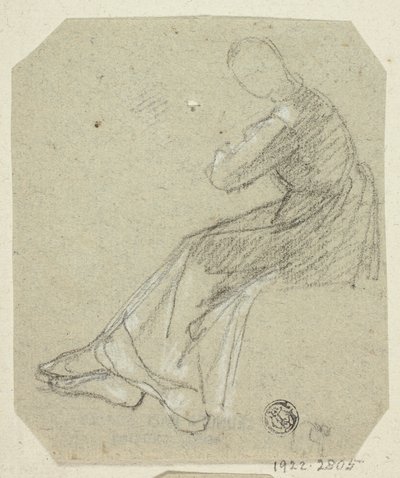 Donna seduta di profilo da Unknown artist