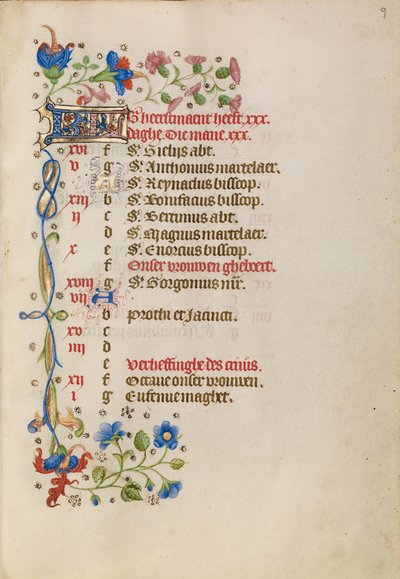 Pagina del calendario di settembre da Unknown artist
