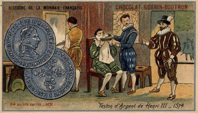 Serie Histoire de la Monnaie Française pubblicata da Chocolat Guérin Boutron. Testone d
