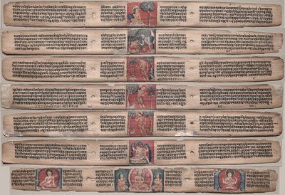 Sette fogli da un manoscritto del Gandavyuha-sutra (Scrittura della Suprema Schiera) da Unknown artist