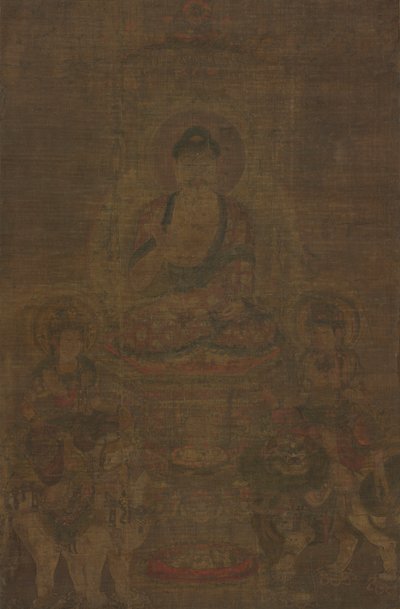 Triade di Shakyamuni: Buddha assistito da Manjushri e Samantabhadra da Unknown artist