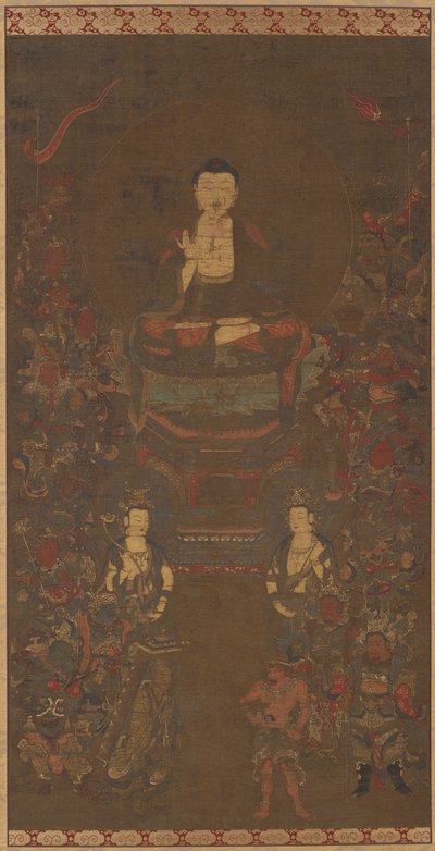 Shakyamuni con i sedici dei benevoli da Unknown artist