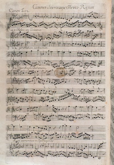 Spartito di Canones diversi super thema regium, offerta musicale di Johann Sebastian Bach (XVIII secolo) da Unknown artist