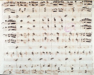 Pagina di spartito per il primo violino nell