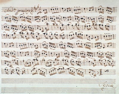 Pagina di spartito per il primo violino nell