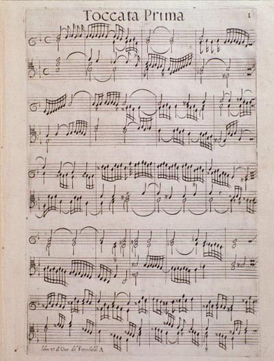 Pagina di spartito del Secondo libro di toccate di Girolamo Frescobaldi da Unknown artist