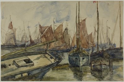 Navi in porto da Unknown artist