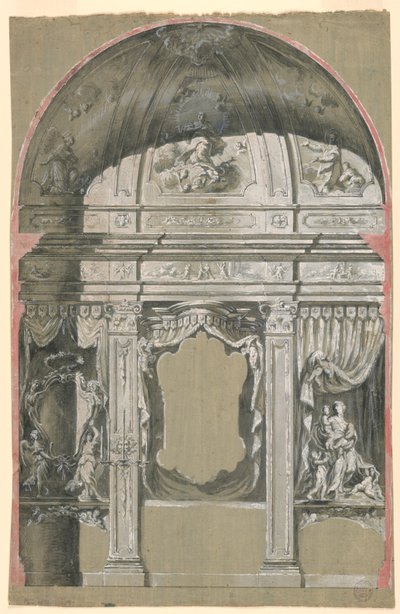 Cappella laterale, con figure di Carità, la Vergine e Santi da Unknown artist