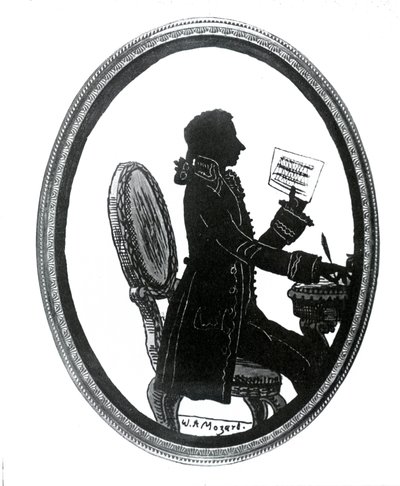 Silhouette del compositore Wolfgang Amadeus Mozart (1756 - 1791). da Unknown artist