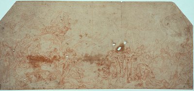 Schizzo per il Giudizio Universale (recto); Studio di testa (verso) da Unknown artist