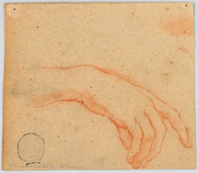 Schizzo di una mano destra da Unknown artist