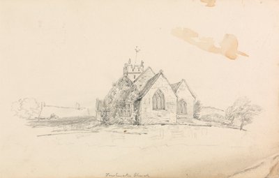 Schizzo di una Piccola Chiesa Rurale; schizzo di una nave da Unknown artist