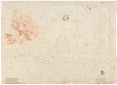 Schizzo di un Villaggio (verso) da Unknown artist