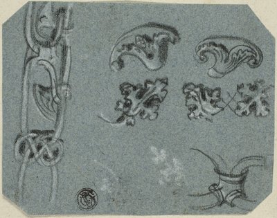 Schizzi di dettagli architettonici decorativi da Unknown artist
