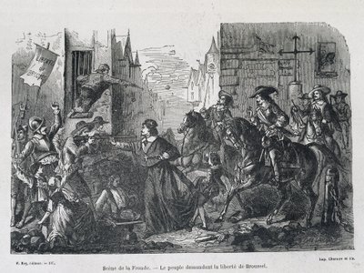 Scena della Fronda - Il popolo chiede la libertà di Brousel nel 1648 da Unknown artist