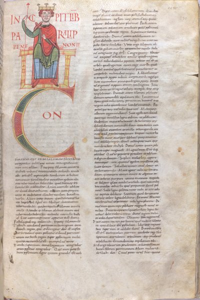 Salomone, Confortatus: iniziale del secondo libro delle Cronache da Unknown artist