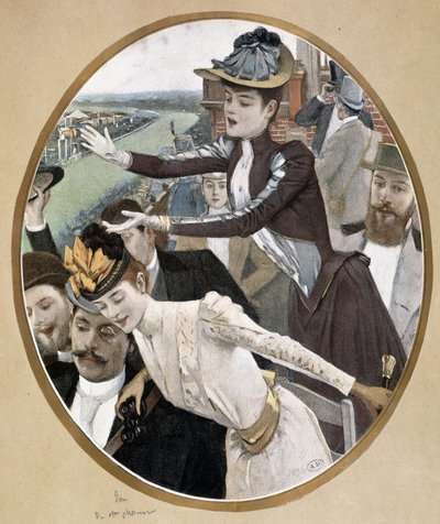 Spettatori alle corse da Unknown artist