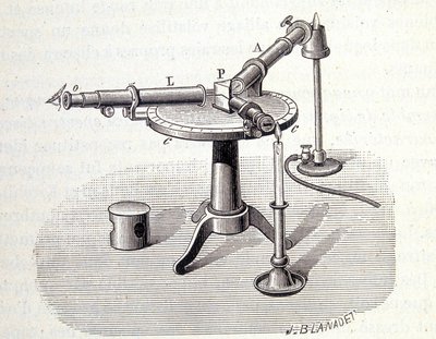 Spettroscopio Bunsen e Kirchoff - in "Fisica popolare" di Emile Desbeaux, Flammarion da Unknown artist