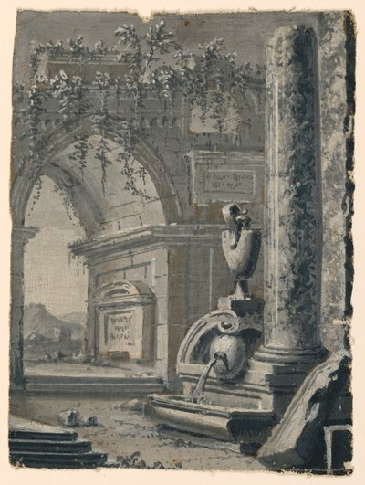 Scenografia, vedute antiche in giardino da Unknown artist