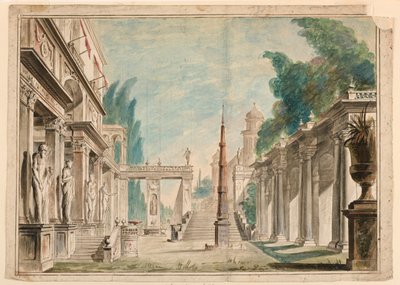 Scenografia, Edificio Adiacente al Paesaggio del Parco da Unknown artist