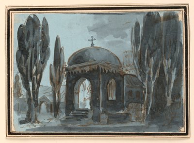 Progetto scenico, cappella nel cimitero della chiesa da Unknown artist