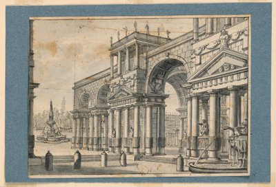 Scenografia, Colonnato e fontane da Unknown artist