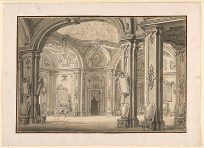 Scenografia: Galleria in un palazzo da Unknown artist