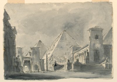 Scenografia, gruppo di edifici egiziani dall