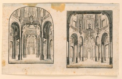 Scenografia: Interno delle sale del palazzo da Unknown artist
