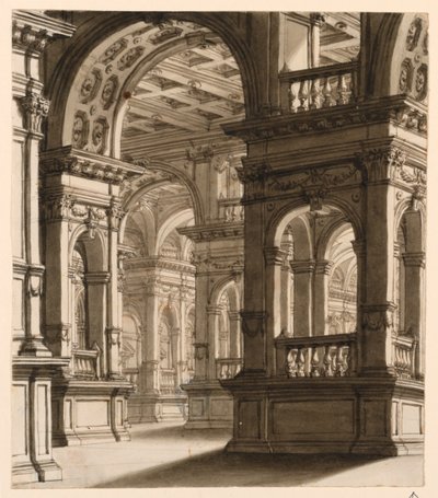 Scenografia, Interno di un Portico Rinascimentale da Unknown artist