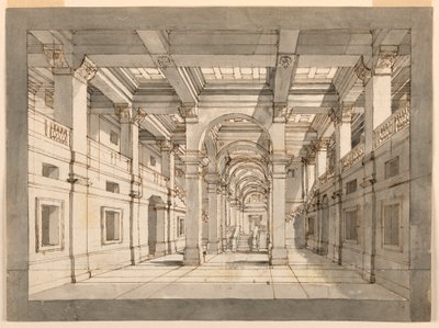 Scenografia, interno di un palazzo da Unknown artist