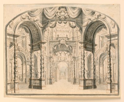 Scenografia: Interno di un palazzo da Unknown artist