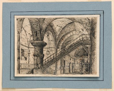 Scenografia, interno di una prigione da Unknown artist